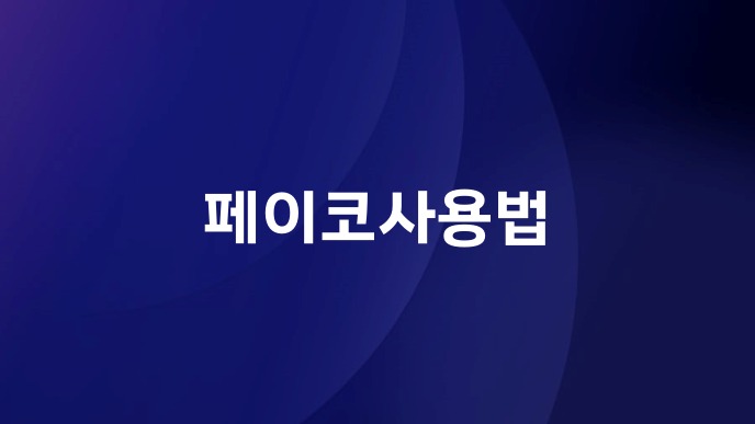 페이코사용법