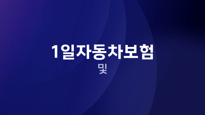 1일자동차보험 및