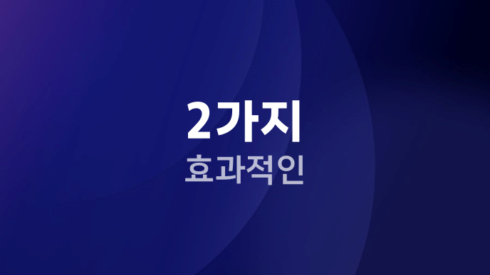 2가지 효과적인