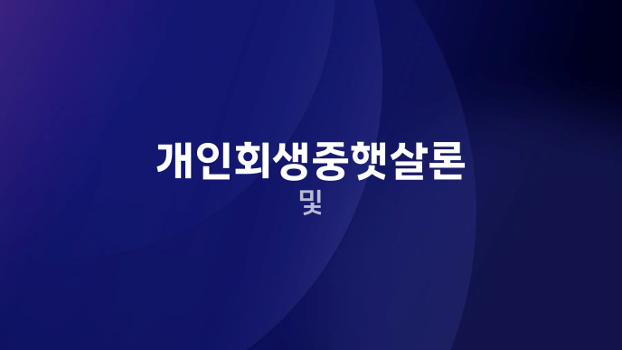 개인회생중햇살론 및