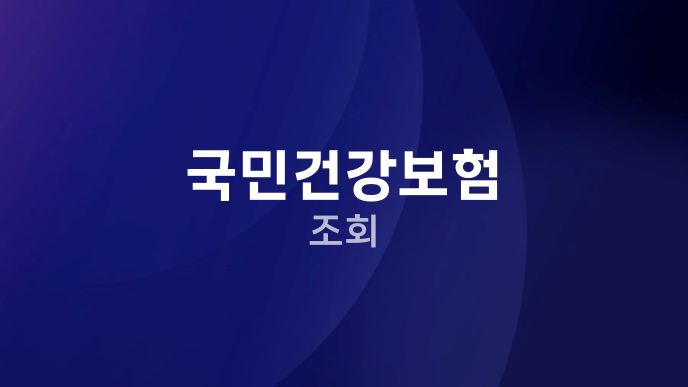 국민건강보험 조회