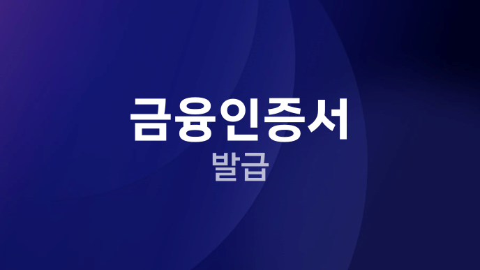금융인증서 발급
