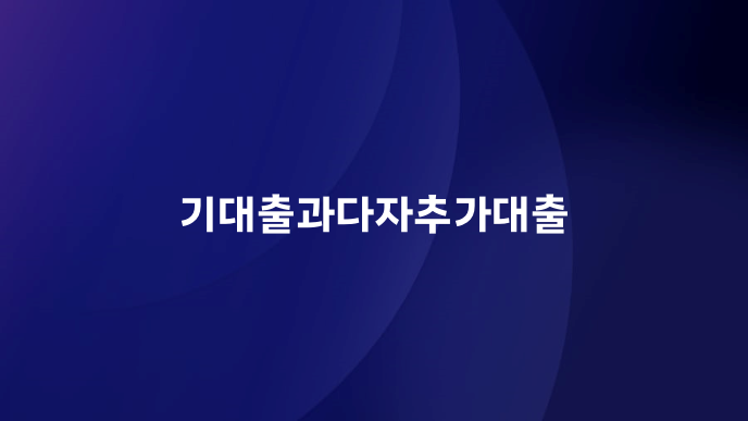 기대출과다자추가대출