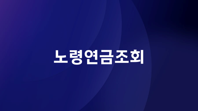노령연금조회