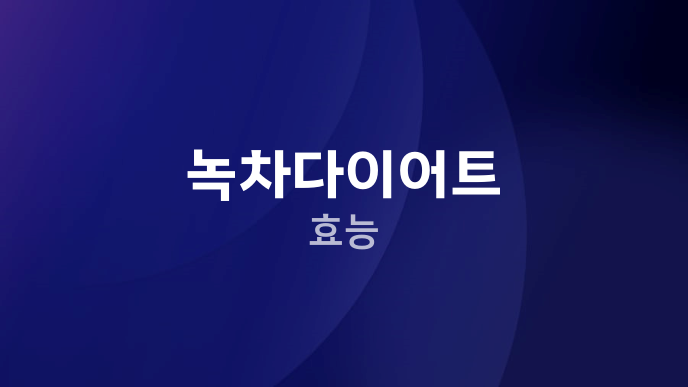 녹차다이어트 효능