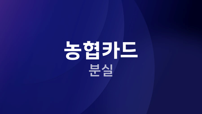 농협카드 분실