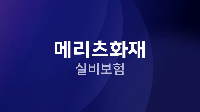 메리츠화재 실비보험