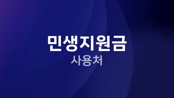 민생지원금 사용처