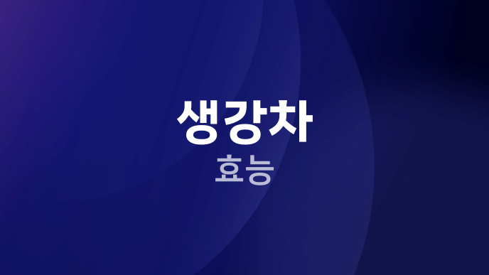 생강차 효능
