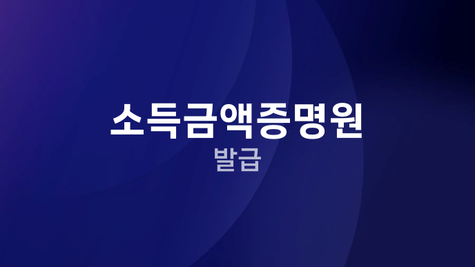 소득금액증명원 발급