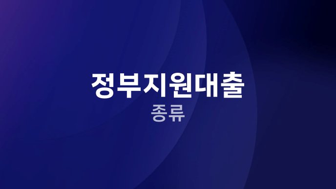정부지원대출 종류