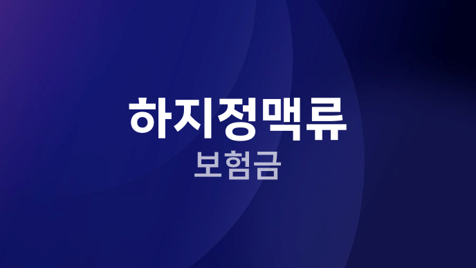 하지정맥류 보험금