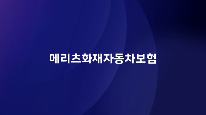 메리츠화재자동차보험