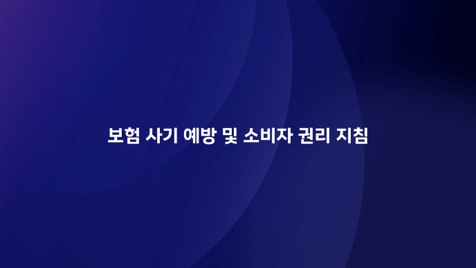 보험 사기 예방 및 소비자 권리 지침