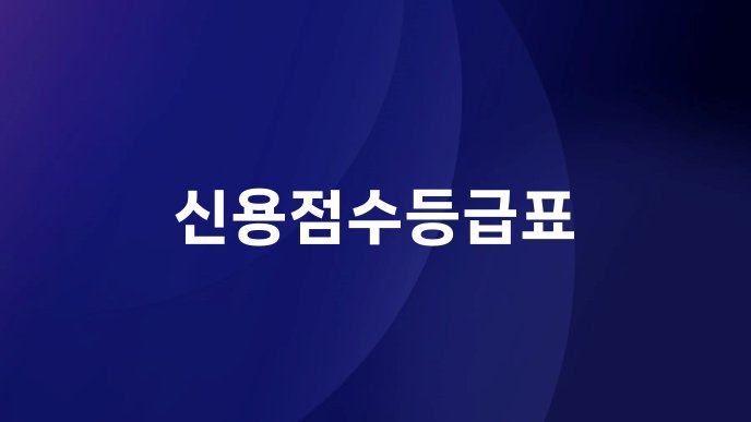 신용점수등급표
