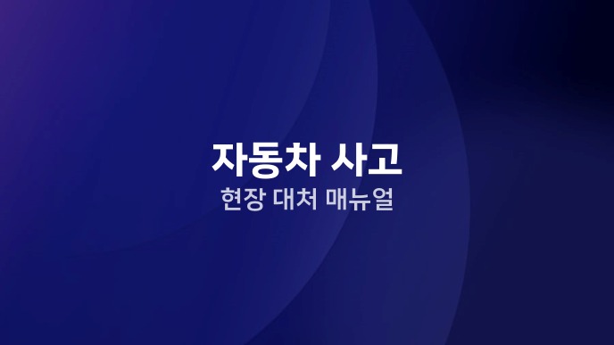자동차 사고 현장 대처 매뉴얼