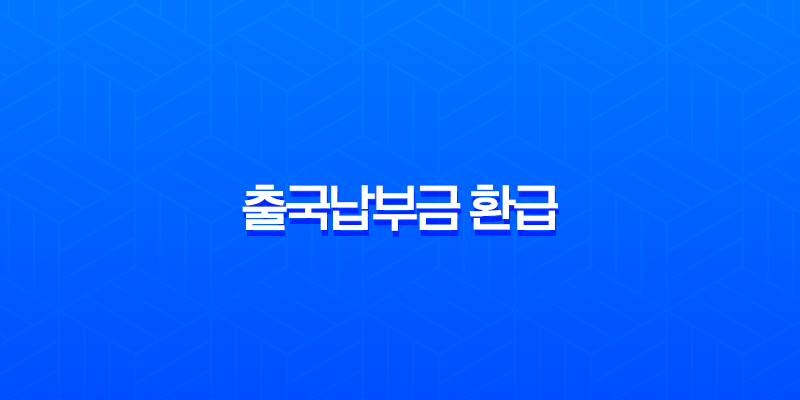 해외여행 후 잊지 말고 챙겨야 할 꿀팁, 출국납부금 환급 서비스 신청 방법과 후기 총정리 7