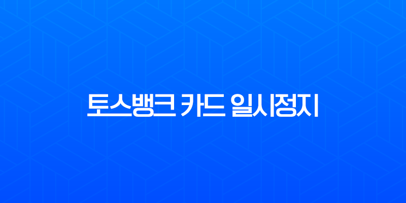 토스뱅크 카드 일시정지 및 해제 방법 1분 만에 따라하기 7