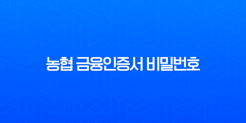 농협 금융인증서 비밀번호 찾기, 변경 및 5회 오류 재설정 완벽 가이드 7