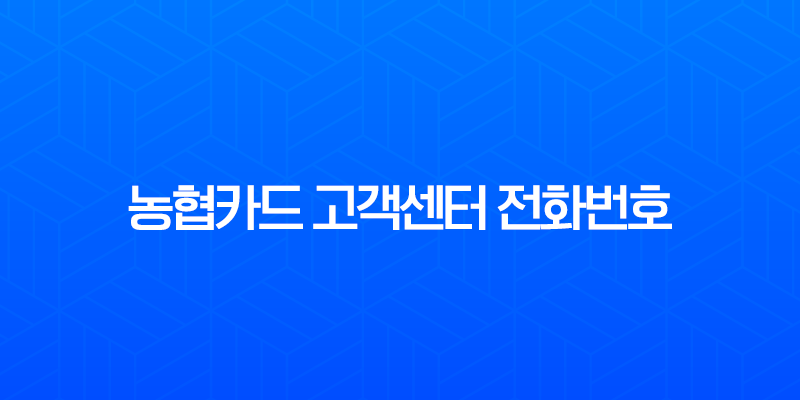 농협카드 고객센터 전화번호 및 상담원 연결 바로 가기 (ARS, 주말 시간 총정리) 7