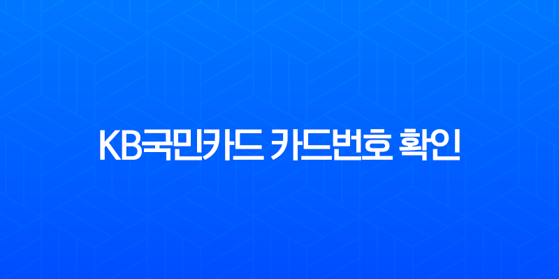 KB국민카드 카드번호 확인 방법, 실물 카드 없이 앱으로 조회 (유효기간, CVC) 7