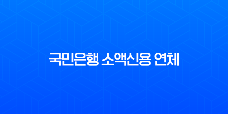 국민은행 소액신용 연체, 가볍게 생각하면 안 되는 이유와 해결책 7