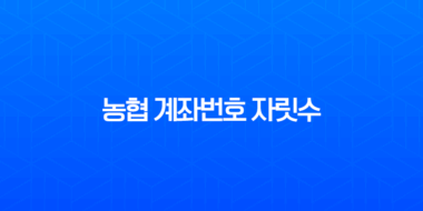 농협 계좌번호 자릿수 완벽 정리 (농협은행, 지역농협 형식 포함) 1