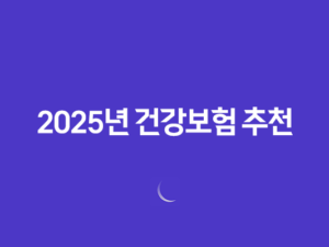 2025년 건강보험 추천 BEST 5 - 꼭 알아야 할 핵심 정보 21