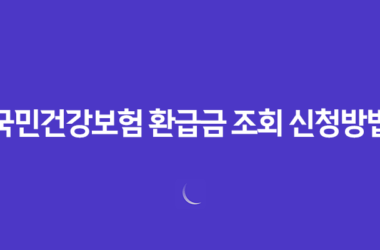 국민건강보험 환급금 조회 신청방법과 국민건강보험료 환급금 17