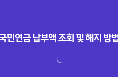 국민연금 납부액 조회 및 해지 방법 안내 13