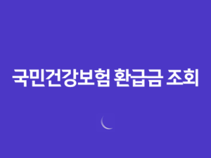 국민건강보험 환급금 조회, 신청 방법 알아보기 21