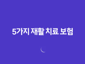 5가지 재활 치료 보험 - 사고와 질병 후 재활 지원 가이드 17