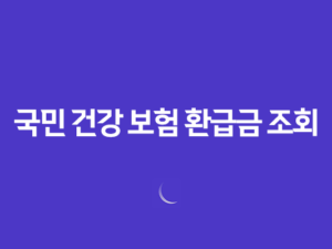 2025년 국민 건강 보험 환급금 조회 - 놓치지 말고 꼭 확인하세요! 25