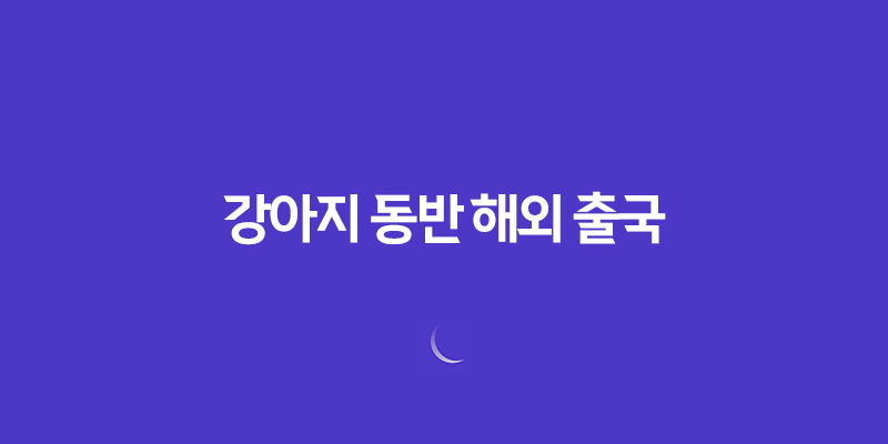 강아지 동반 해외 출국 - 일본 입국을 위한 체크리스트 7
