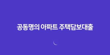 공동명의 아파트 주택담보대출 설정과 무설정 차이 45