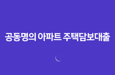 공동명의 아파트 주택담보대출 설정과 무설정 차이 7