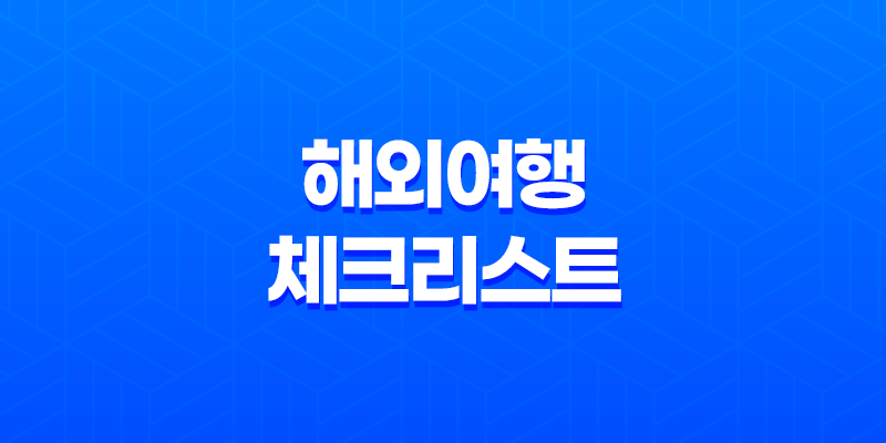 해외여행 체크리스트 5가지 필수 준비물 7